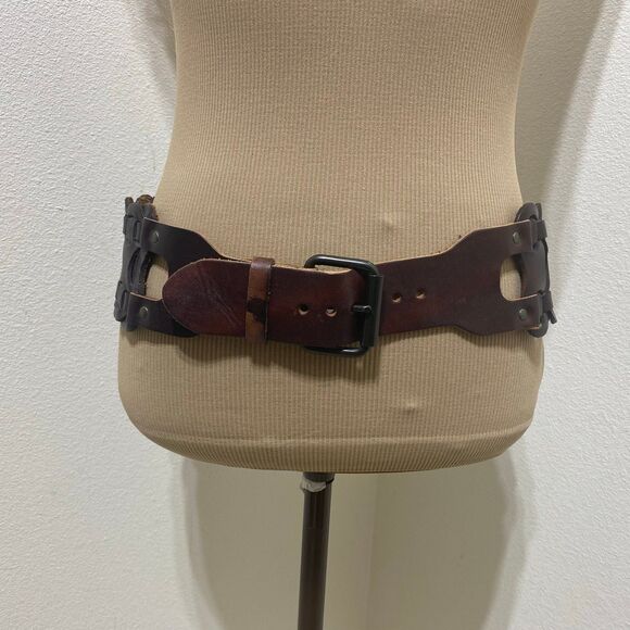 Accessories - Genuine Brown Leather Women's Belt Size Medium